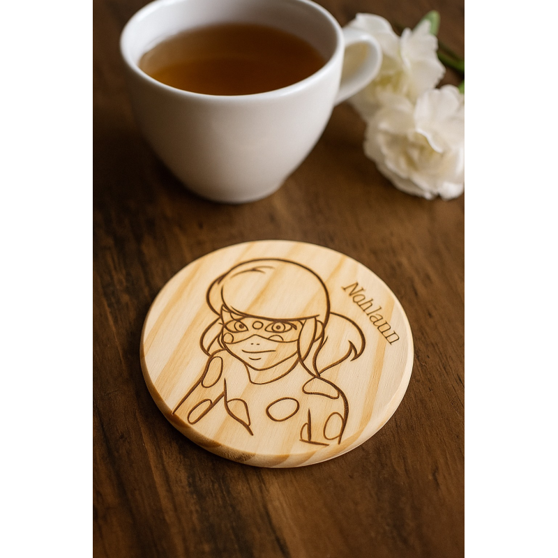 Dessous de verre bois rond
