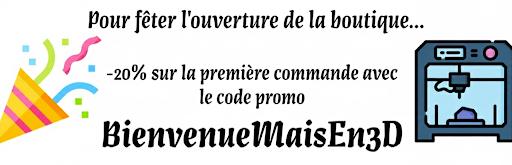 -20% sur la première commande avec BienvenueMaisEn3D -20% sur la première commande avec BienvenueMaisEn3D